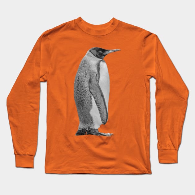 King Penguin in B&W Long Sleeve T-Shirt by dalyndigaital2@gmail.com